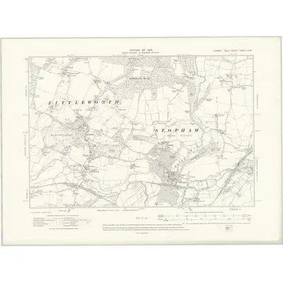 1909 Map of Sussex XXXVI.NW, 1914 Print