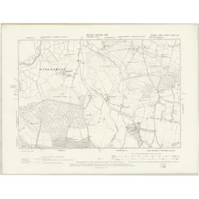 1895 Map of Sussex XXXVI.SE, 1898 Print