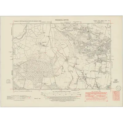 1938 Map of Sussex XXXVI.SE, 1950 Print