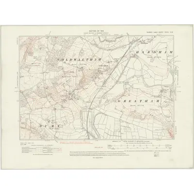 1910 Map of Sussex XXXVI.SW, 1925 Print