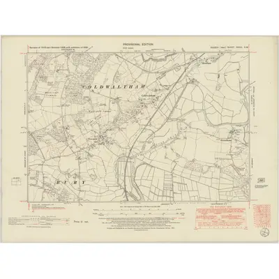 1946 Map of Sussex XXXVI.SW, 1952 Print