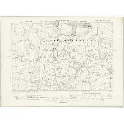 1896 Map of Sussex XXXVII.NE, 1898 Print