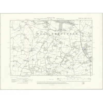 1909 Map of Sussex XXXVII.NE, 1914 Print