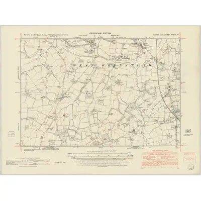 1946 Map of Sussex XXXVII.NE, 1952 Print