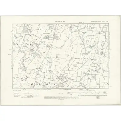 1909 Map of Sussex XXXVII.NW, 1913 Print