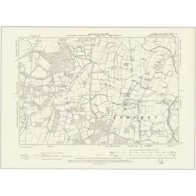 1896 Map of Sussex XXXVII.SE, 1898 Print