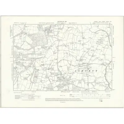 1909 Map of Sussex XXXVII.SE, 1913 Print