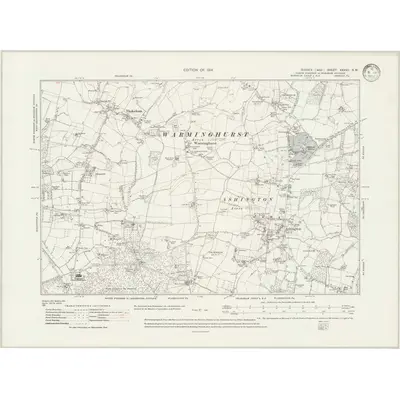 1909 Map of Sussex XXXVII.SW, 1933 Print