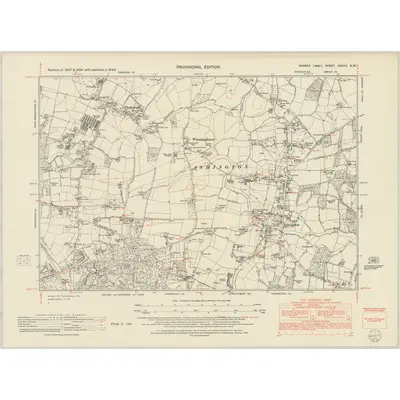 1946 Map of Sussex XXXVII.SW, 1952 Print
