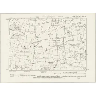 1896 Map of Sussex XXXVIII.NE, 1899 Print