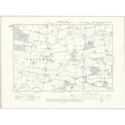 1909 Map of Sussex XXXVIII.NE, 1912 Print