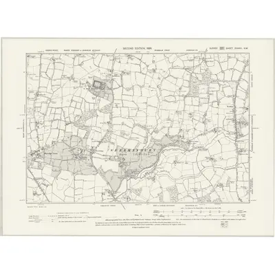 1896 Map of Sussex XXXVIII.NW, 1899 Print