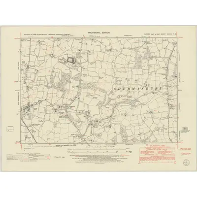 1946 Map of Sussex XXXVIII.NW, 1952 Print