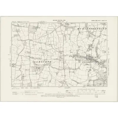 1896 Map of Sussex XXXVIII.SE, 1899 Print