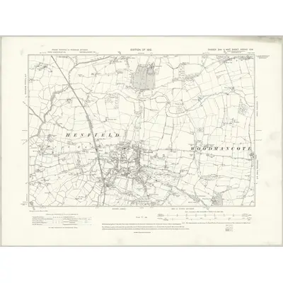 1909 Map of Sussex XXXVIII.SW, 1912 Print