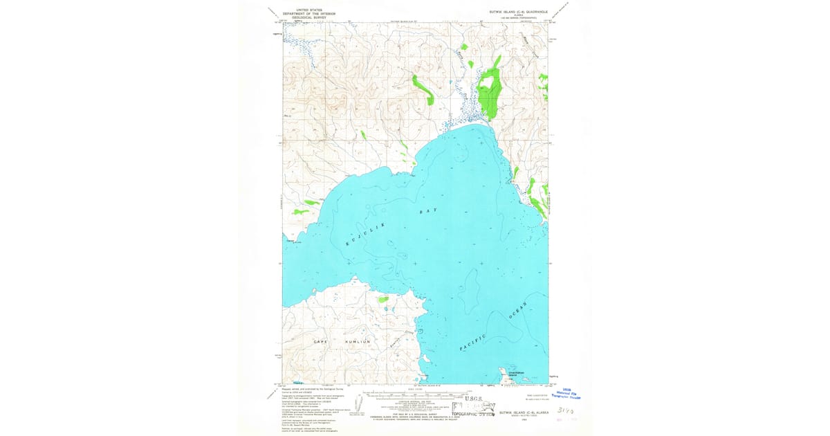 1963 Map of Sutwik Island C-6, Lake and Peninsula Borough, AK — High ...
