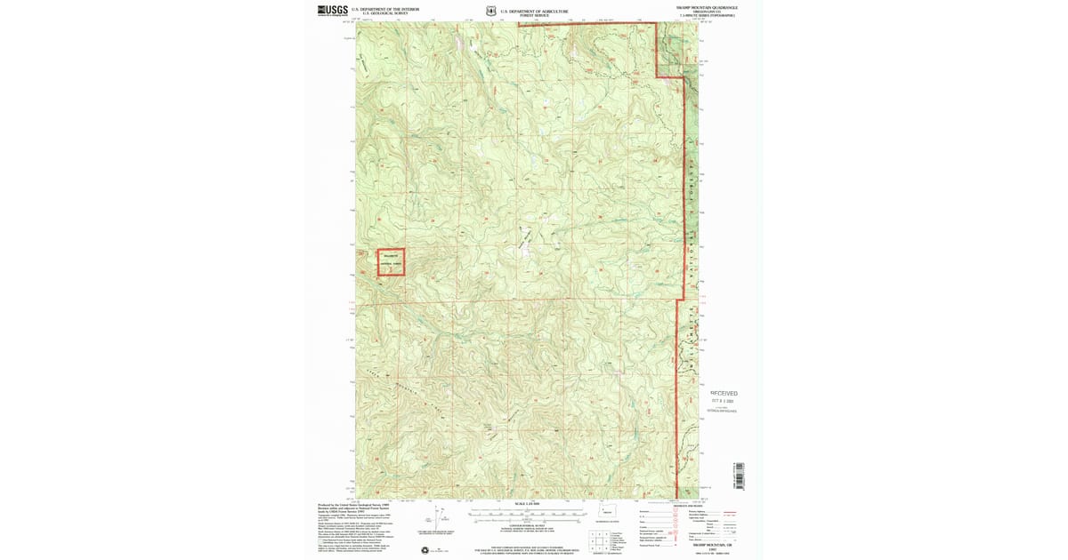1997 Map of Swamp Mountain, Linn County, OR — High-Res | Pastmaps