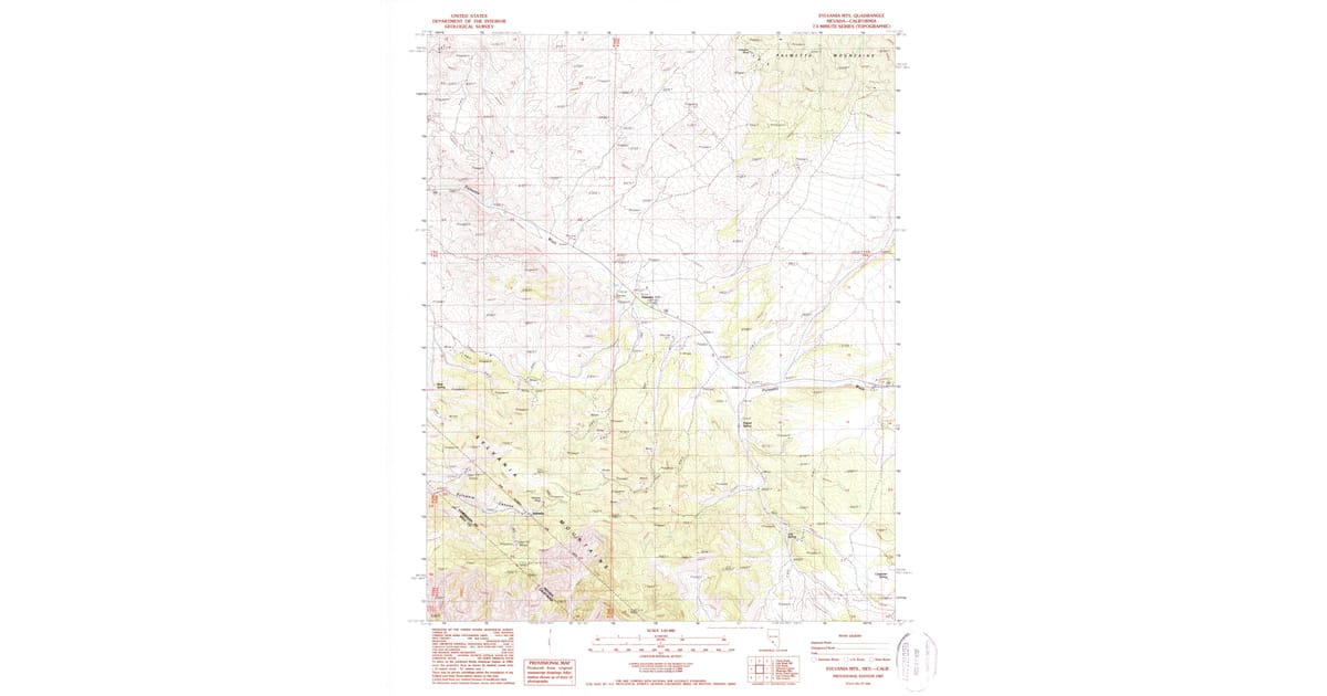 1987 Map of Sylvania Mts, Esmeralda County, NV — High-Res | Pastmaps