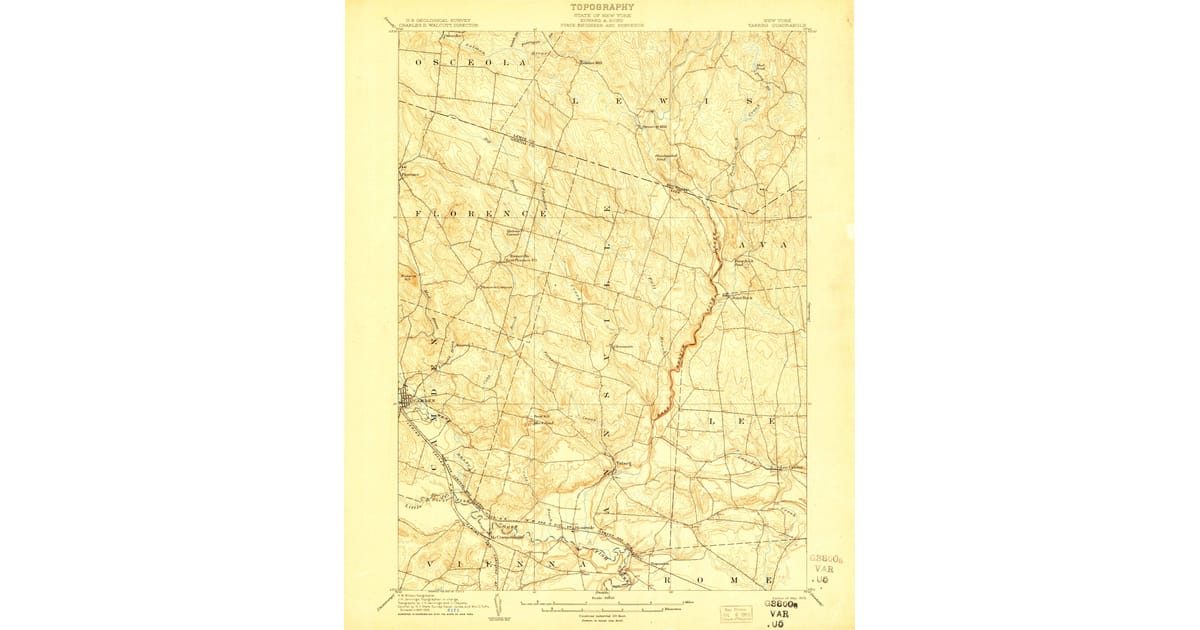 Old Maps of Florence NY for Metal - Taberg Oneida County Ny Usgs Topo 1905 Og 1200x630 