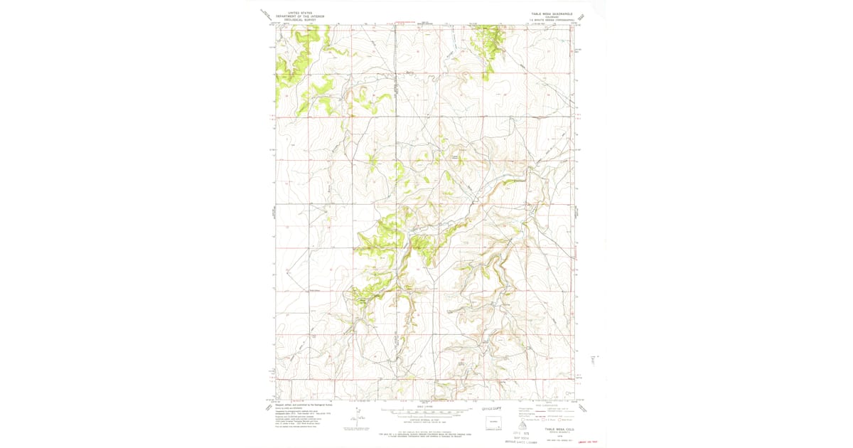 1978 Map of Table Mesa, Baca County, CO — High-Res | Pastmaps
