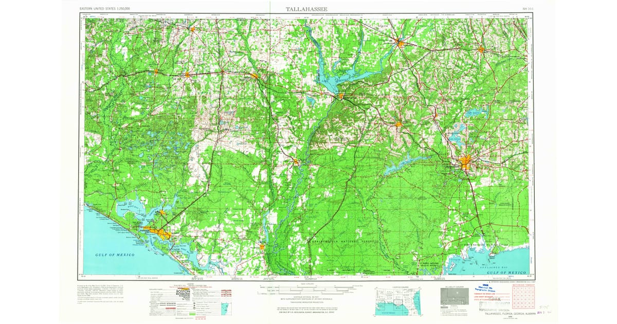 1950s Maps of Florence FL Pastmaps - Tallahassee Leon County Fl Usgs Topo 1954 P1967 Og 1200x630
