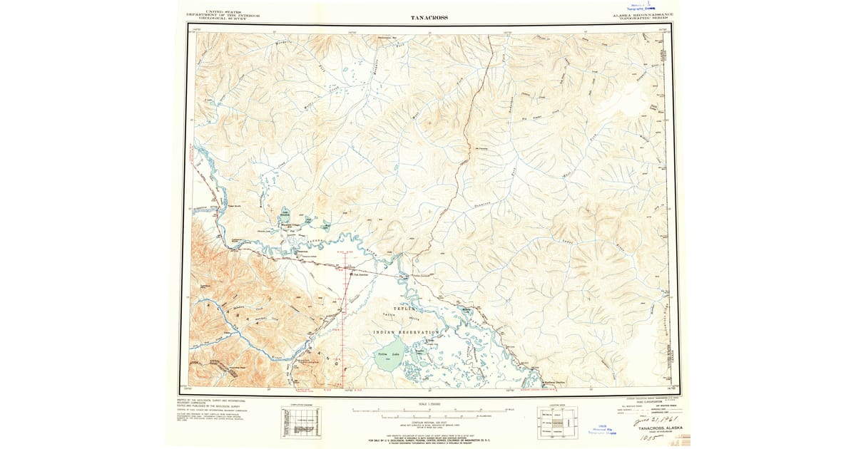 Old Maps of Tok AK for Metal Detecting - Tanacross Southeast Fairbanks County Ak Usgs Topo 1949 P1958 Og 1200x630 
