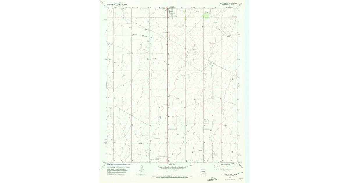 1970 Map of Tatum South, Lea County, NM — High-Res | Pastmaps