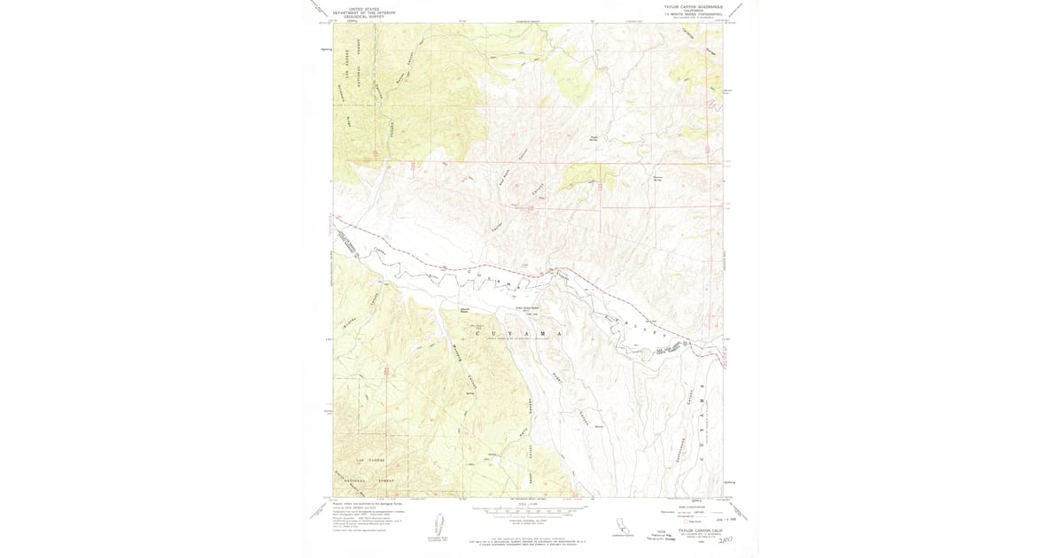1959 Map of Taylor Canyon, San Luis Obispo County, CA — High-Res | Pastmaps