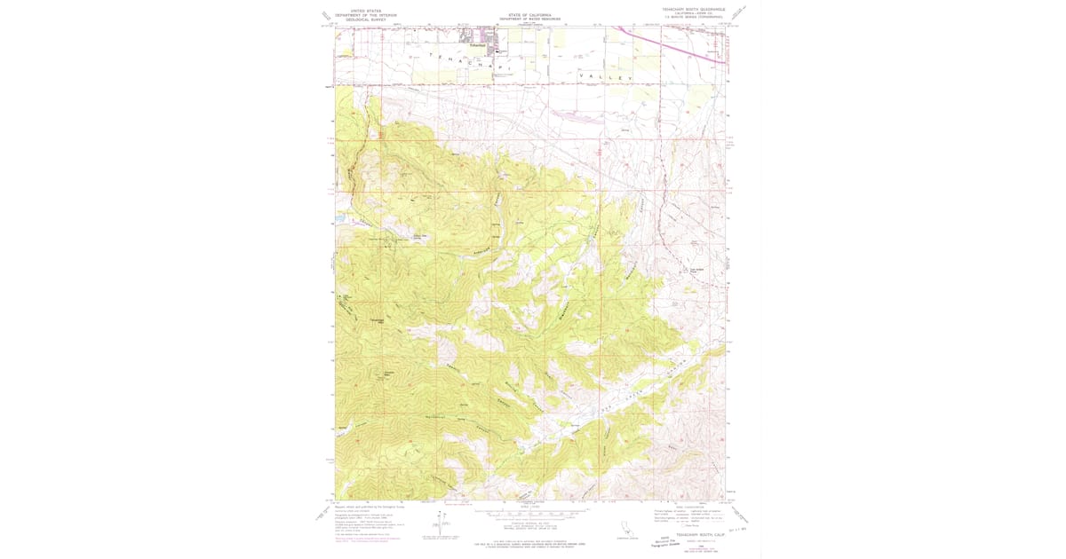 Tehachapi Area Map.pdf 1966 Map of Tehachapi South, Kern County, CA — High-Res, 1976 Print ...