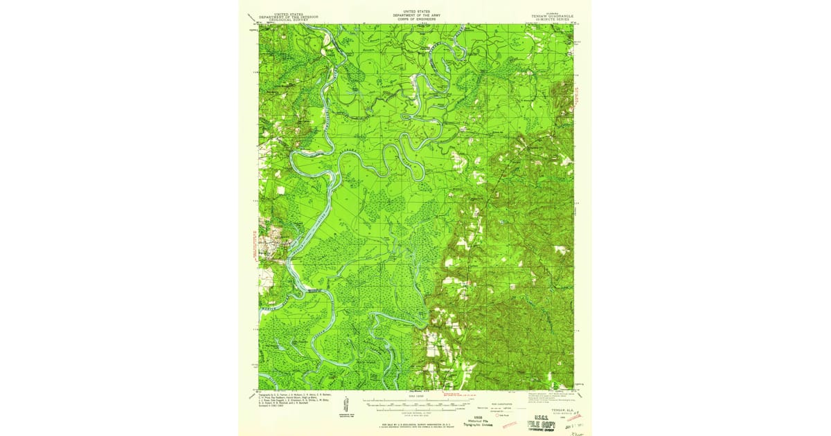 Old Maps of Mount Vernon AL for - Tensaw Baldwin County Al Usgs Topo 1943 P1958 Og 1200x630