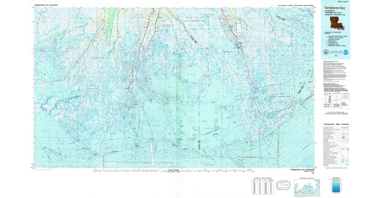 1980s Maps of Cocodrie, LA Pastmaps