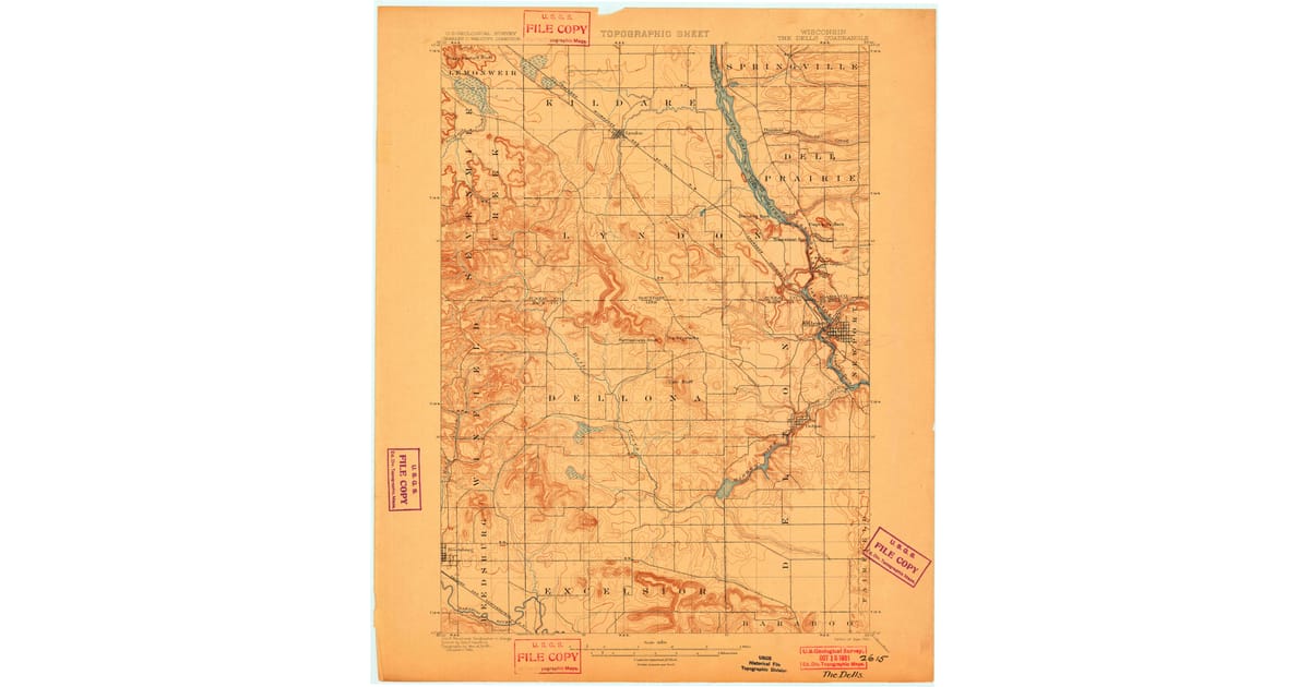1900 1909 Maps of Lyndon WI - The Dells Sauk County Wi Usgs Topo 1901 Og 1200x630 