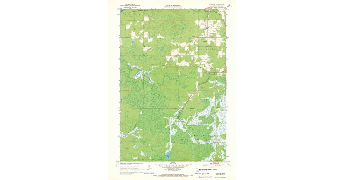 Thor Mn 1969 Map of Thor NE, Aitkin County, MN — High-Res | Pastmaps