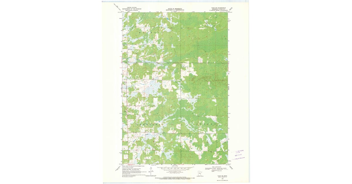 Thor Mn 1969 Map of Thor SW, Aitkin County, MN — High-Res | Pastmaps