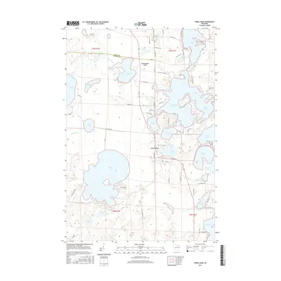 2015 Map of Three Lakes, 2015 Print
