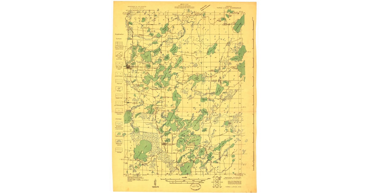 1920s Maps of Washington WI - Three Lakes Oneida County Wi Usgs Topo 1928 Og 1200x630 