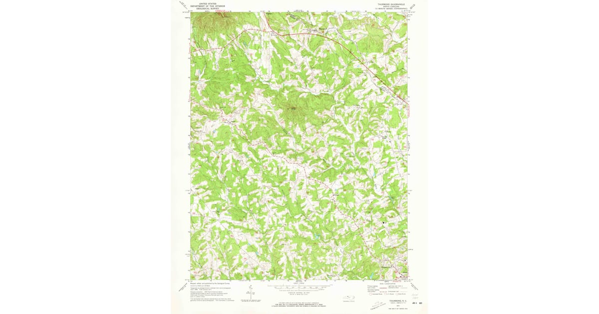 1971 Map of Thurmond, Wilkes County, NC — High-Res | Pastmaps