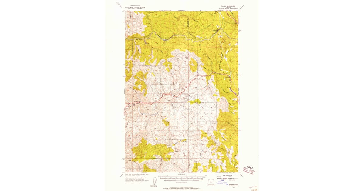 1955 Map of Timber, Washington County, OR — High-Res | Pastmaps