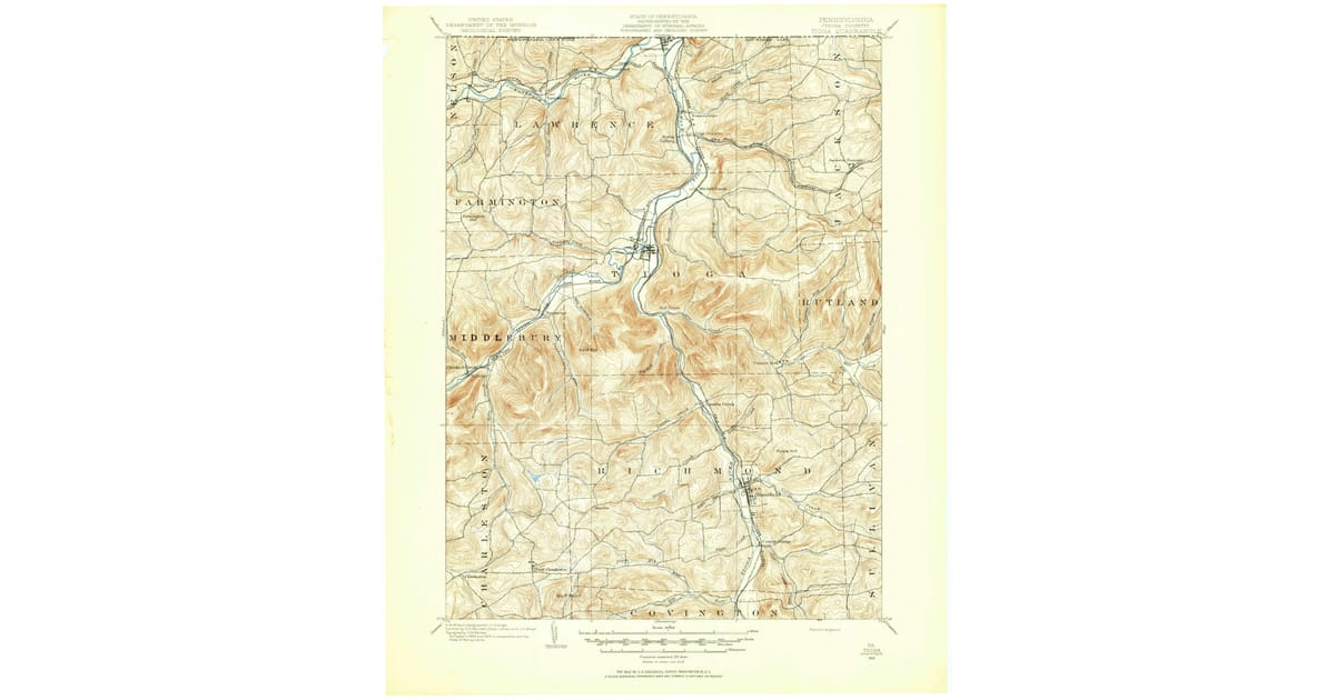 1900 Map of Tioga, Tioga County, PA — High-Res | Pastmaps