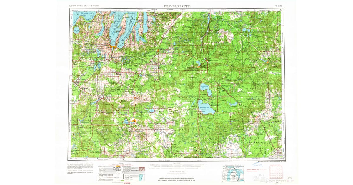 Old Maps of Grant Township MI - Traverse City Grand Traverse County Mi Usgs Topo 1954 P1965 Og 1200x630 