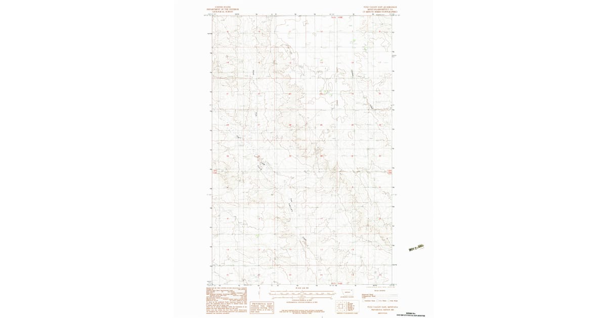 1983 Map of Tule Valley East, Roosevelt County, MT — High-Res | Pastmaps