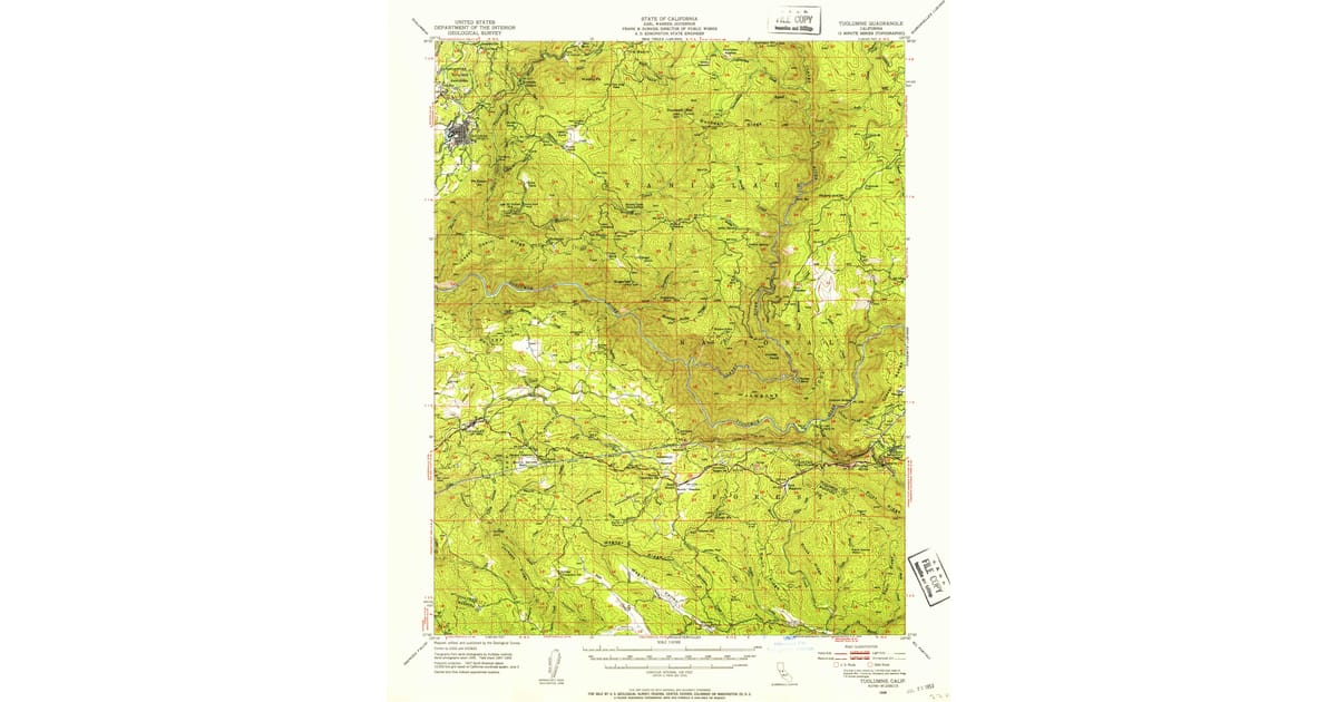 Springfield California Map 1948 Map of Tuolumne, Tuolumne County, CA — High-Res | Pastmaps