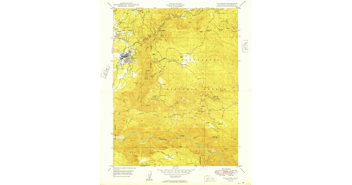 Springfield California Map 1949 Map of Tuolumne, Tuolumne County, CA — High-Res | Pastmaps