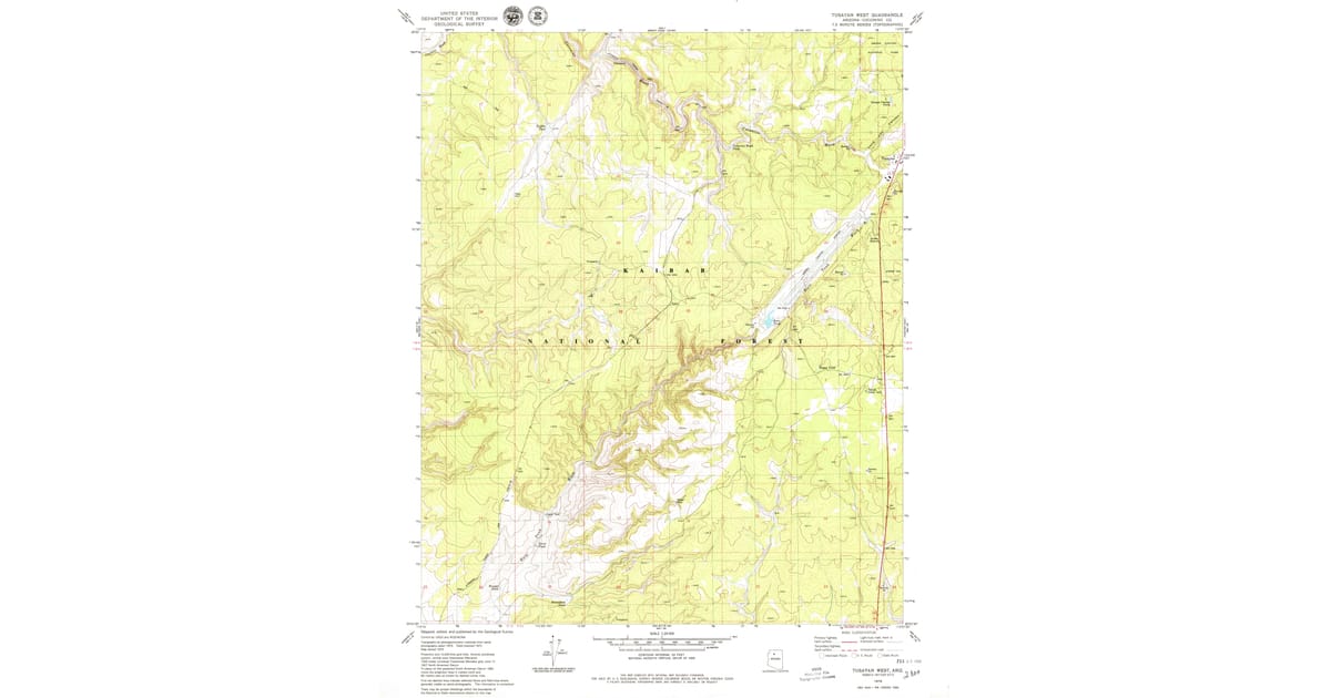 Tusayan Map 1979 Map of Tusayan West, Coconino County, AZ — High-Res, 1980 Print #2 ...