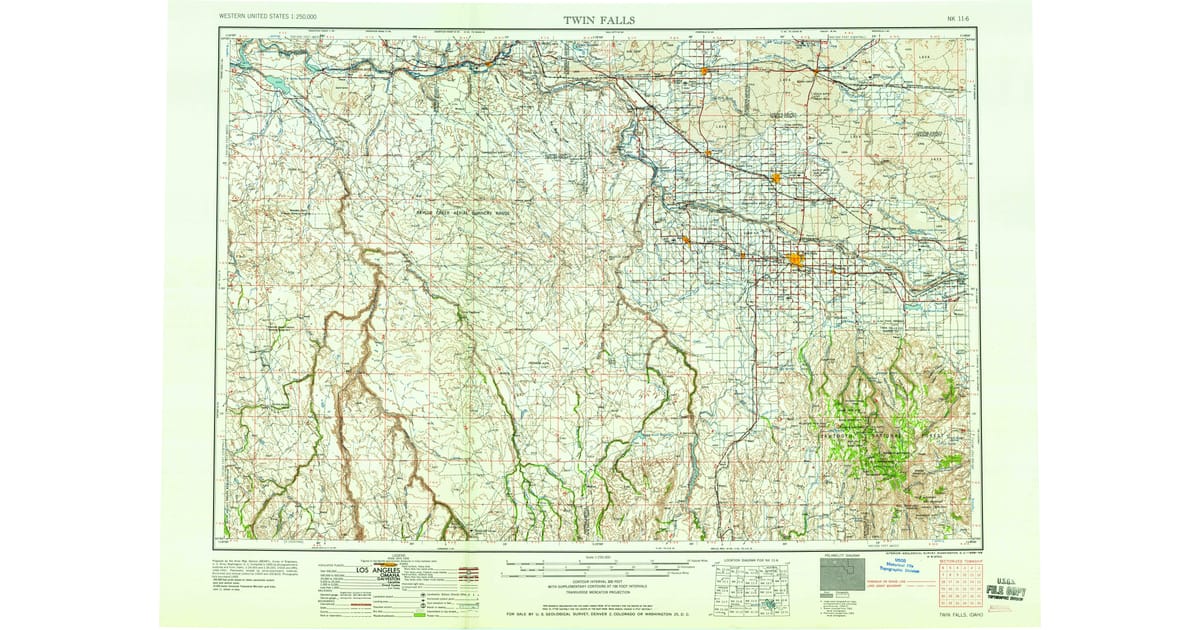 1958 Map of Twin Falls, ID — High-Res | Pastmaps