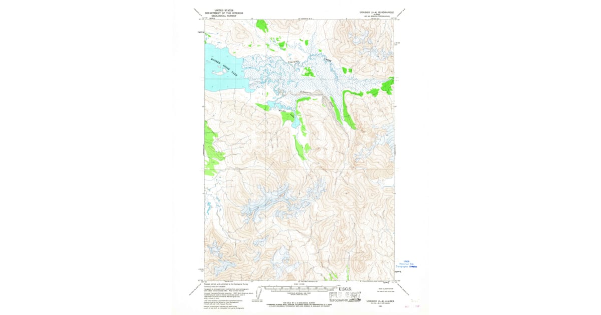 1963 Map of Ugashik A-4, Lake and Peninsula Borough, AK — High-Res ...