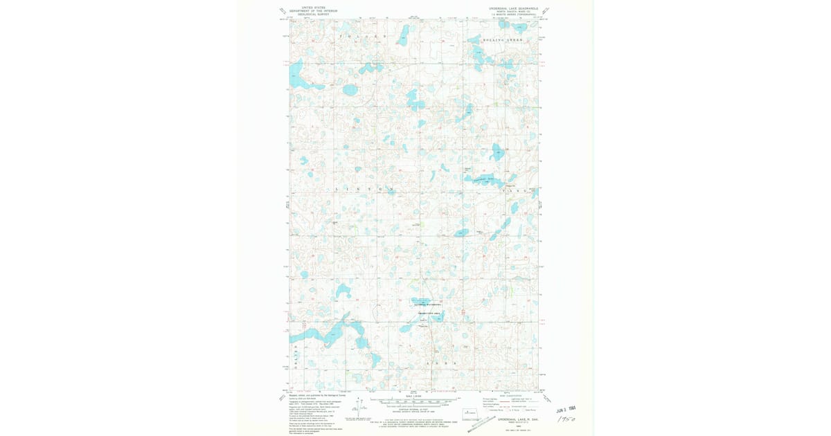 Ward County 1980 Map of Underdahl Lake, Ward County, ND — High-Res | Pastmaps