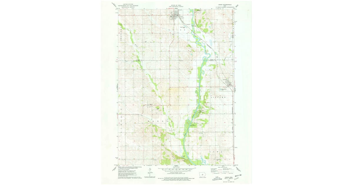 1970s Maps of Iowa Township IA - Union Marshall County Ia Usgs Topo 1975 P1978 Og 1200x630