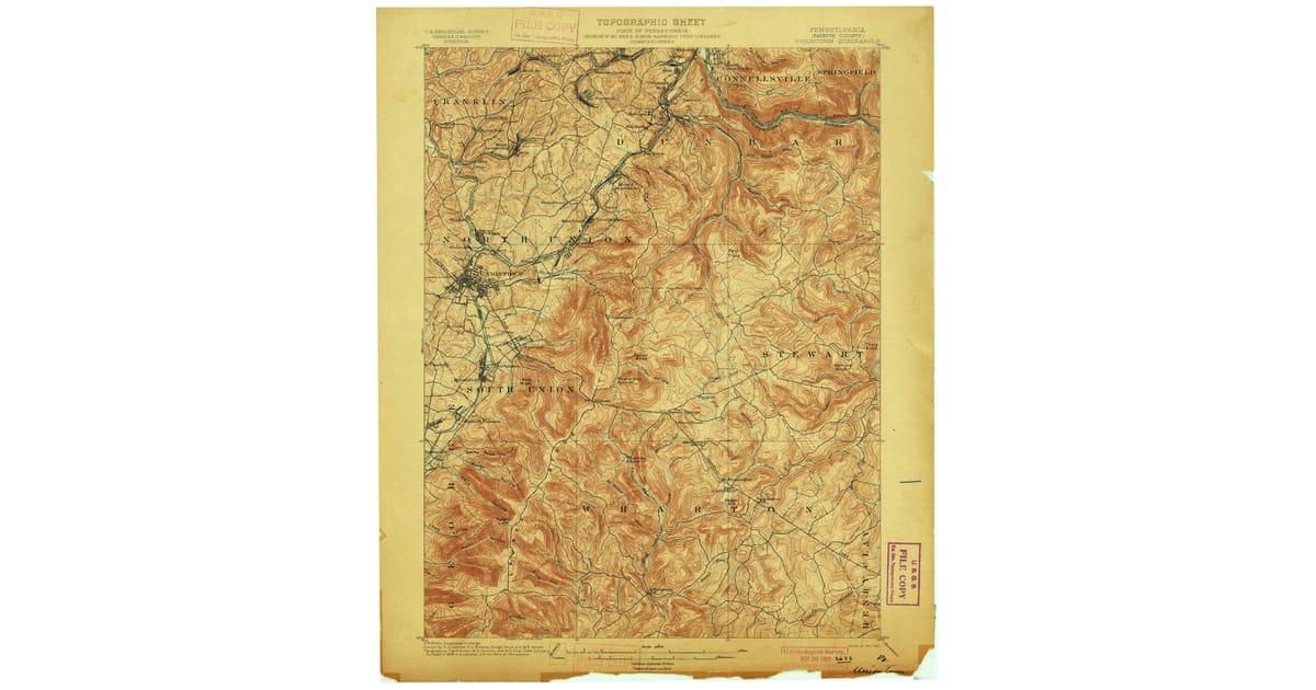 Old Maps of Dunbar PA for Genealogy - Uniontown Fayette County Pa Usgs Topo 1900 Og 1200x630 