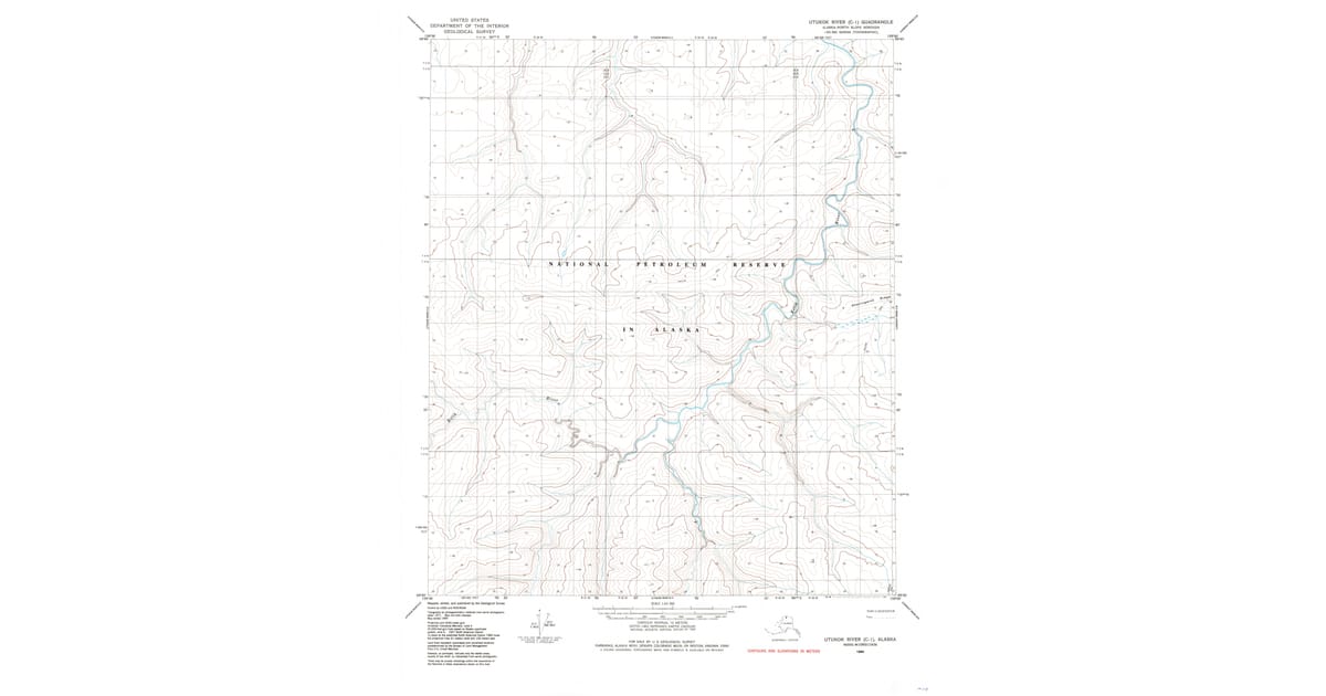 Nut Ruck Topographic 1984 Map of Utukok River C-1, North Slope, AK — High-Res | Pastmaps